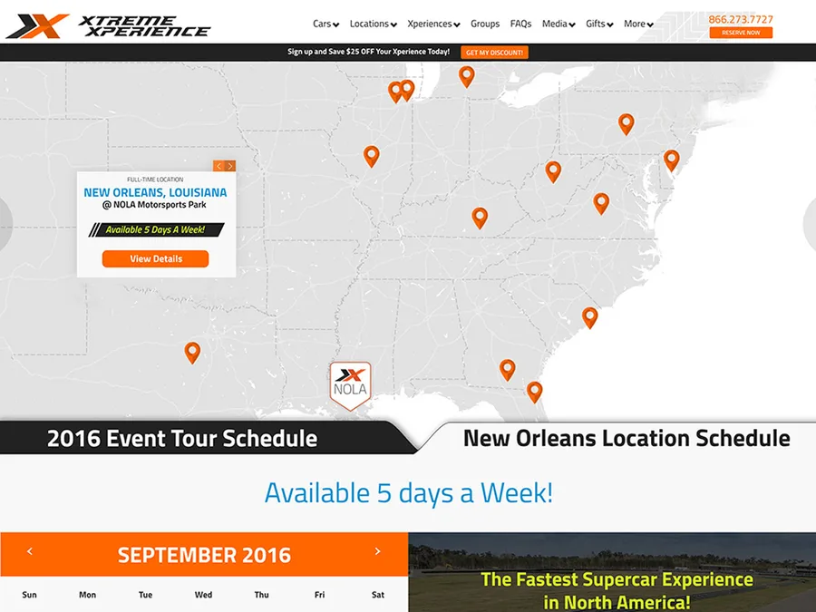 Events page rebuild — NOLA